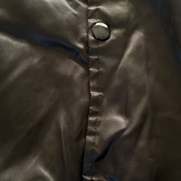 Vintage NFL Pittsburgh Steelers Locker Line Black Satin Bomber Snap Up Jacket- X - Picture 7 of 16